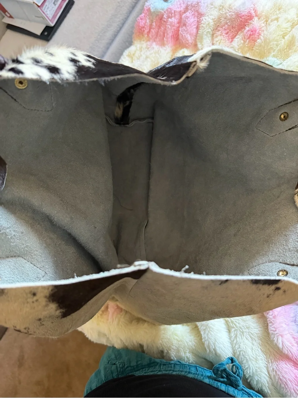 Leather Cow Hide Tote